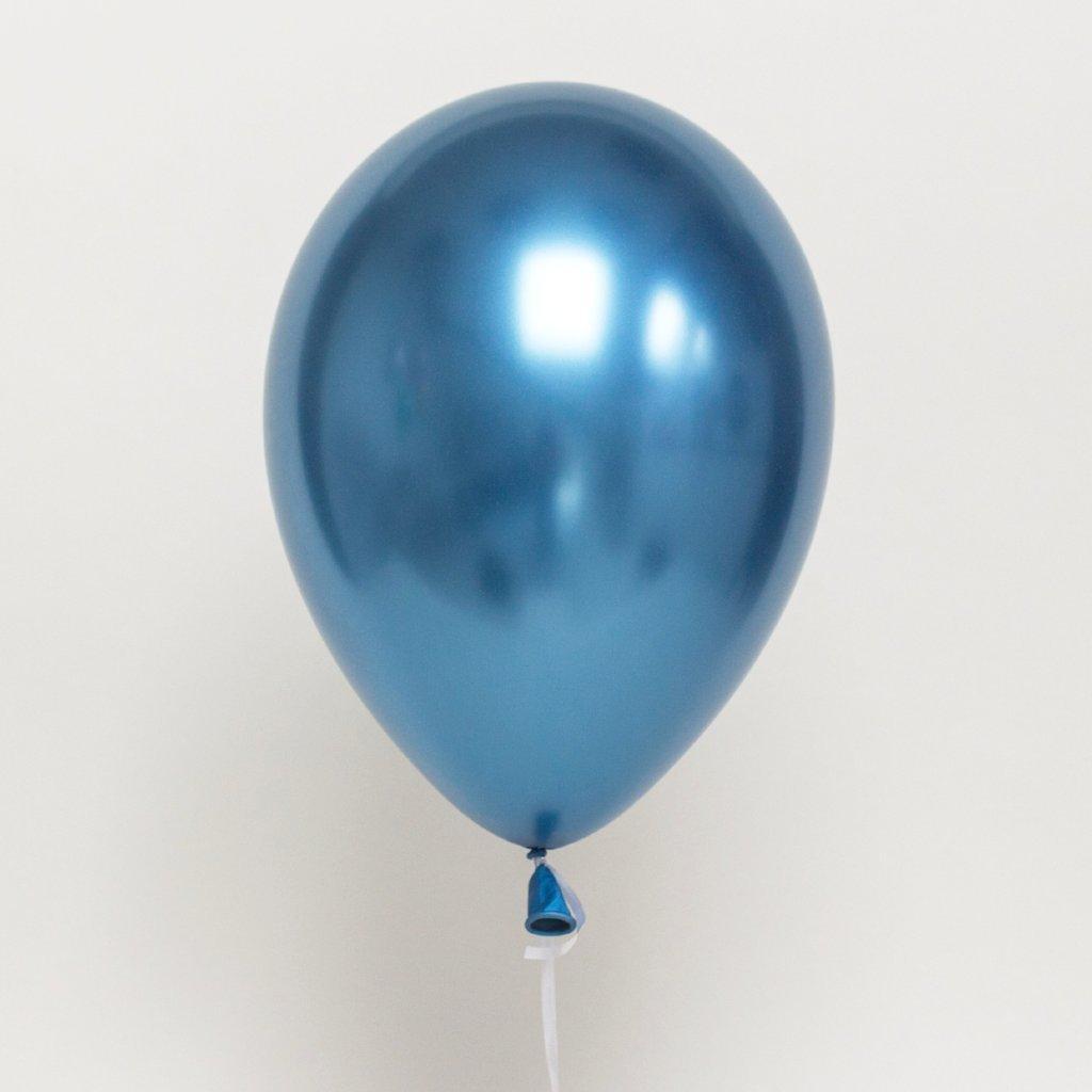 Ballonger chrome blå, 12 cm - 100 stk