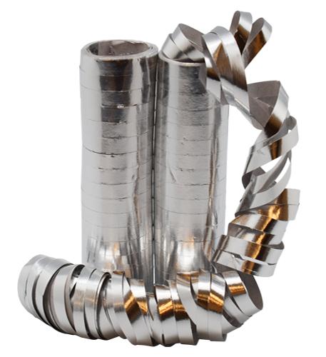 Serpentiner, metallic sølv - 2 pk