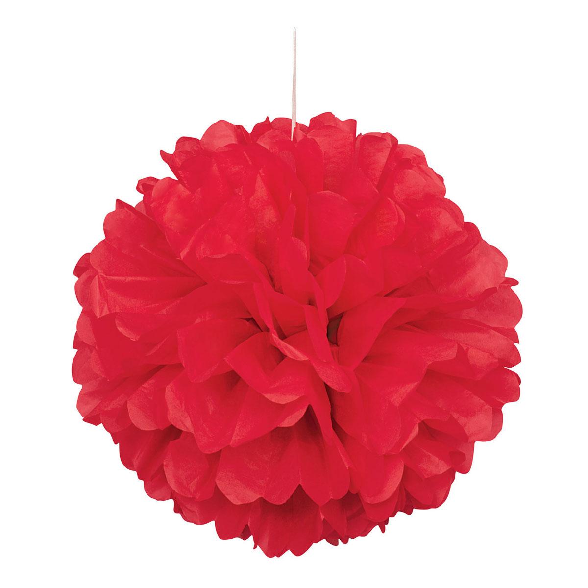 Pompom rød - 40 cm