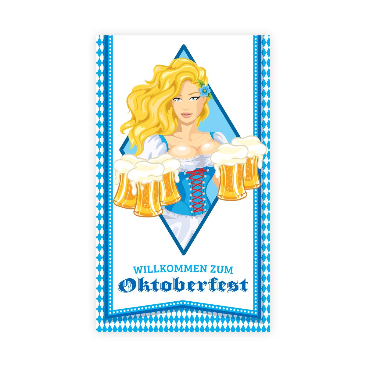 Oktoberfestbanner velkommen - 70x120 cm