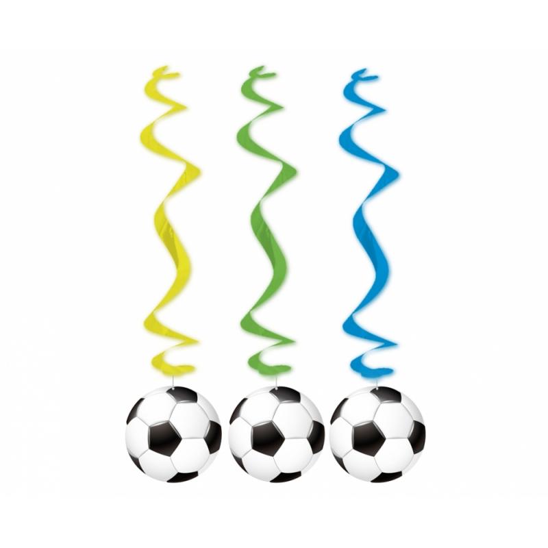 Hengende dekor, fotball - 3 stk