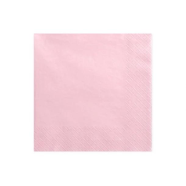 Servietter lunsj, lys rosa – 20 stk