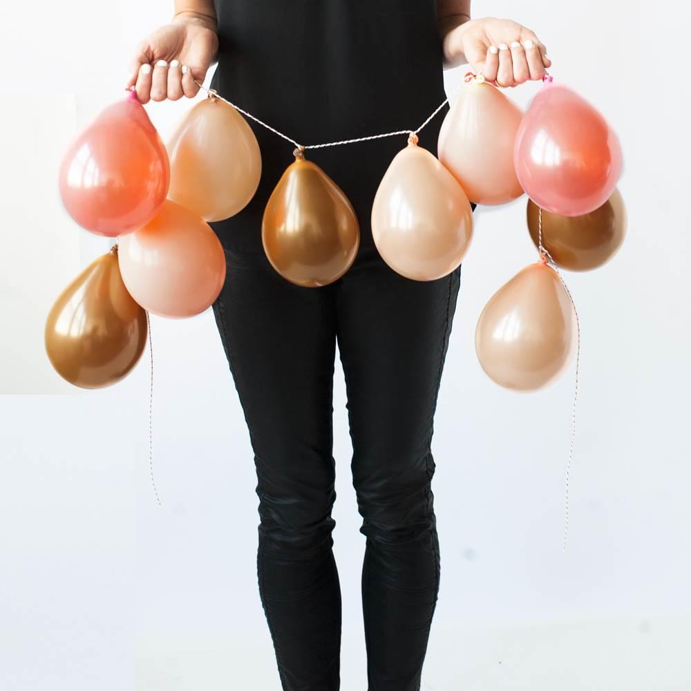 Ballonggirlander -  gull og krem