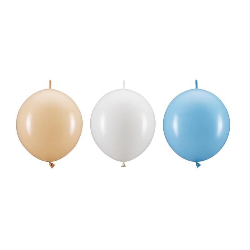 Ballonger linkaloons, natur og blå  – 20 stk