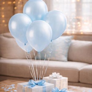 Ballonger, metallic lys blå - 10 stk