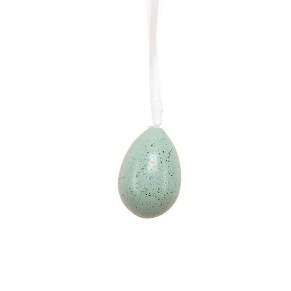 Påskepynt, hengende miniegg, grønn - 6 stk