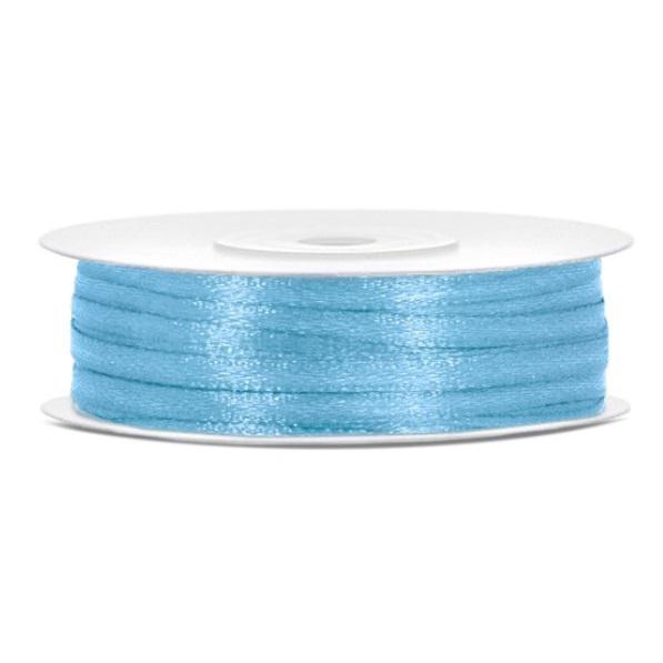 Silkebånd 3mm, lys blå – 50 m