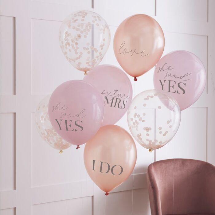 Ballongbukett blush 8 stk - She said yes