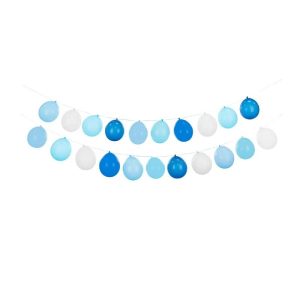 Ballonggirlander - blå og hvit