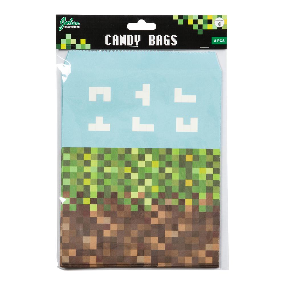 Godteposer papir, Pixel gaming - 8 stk