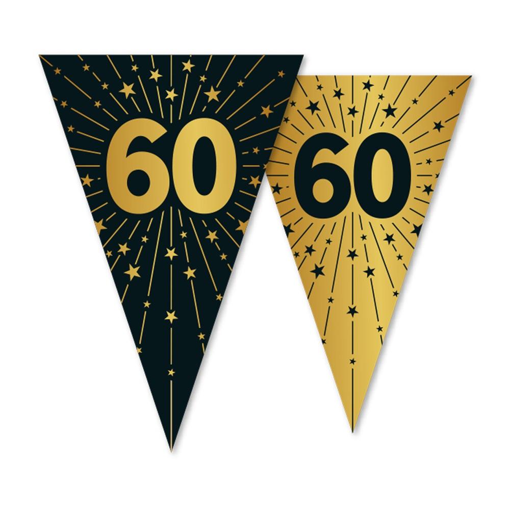 Vimpelbanner gull og svart, 60 år - 10m
