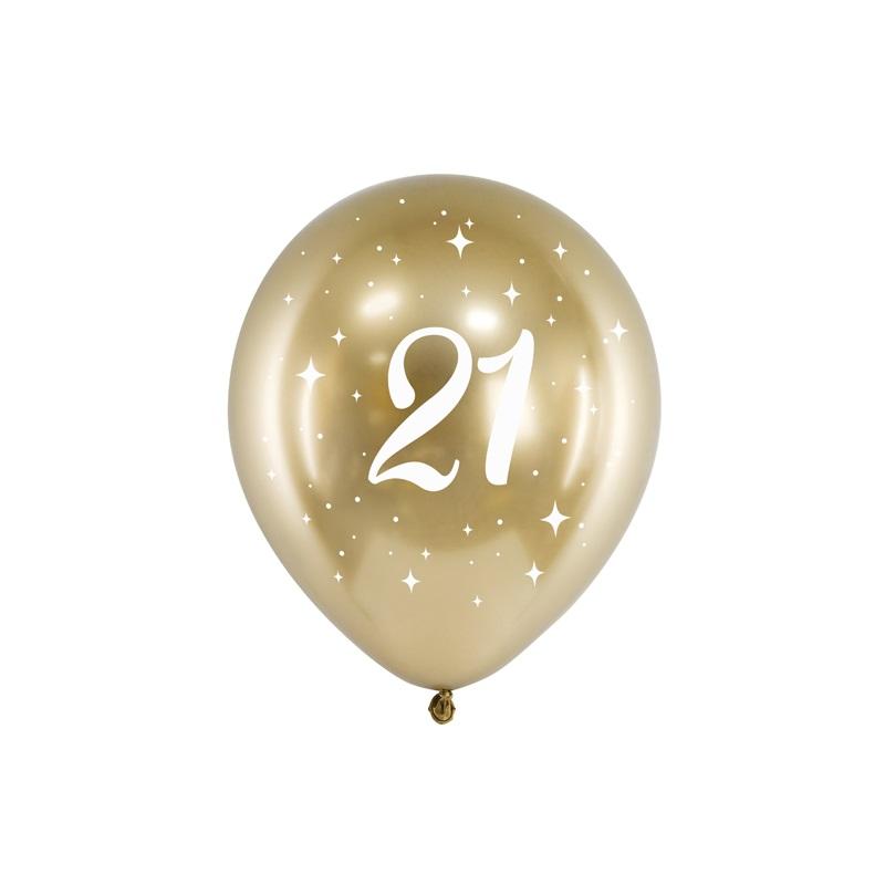 Ballonger chrome gull 21, 30 cm - 6 stk