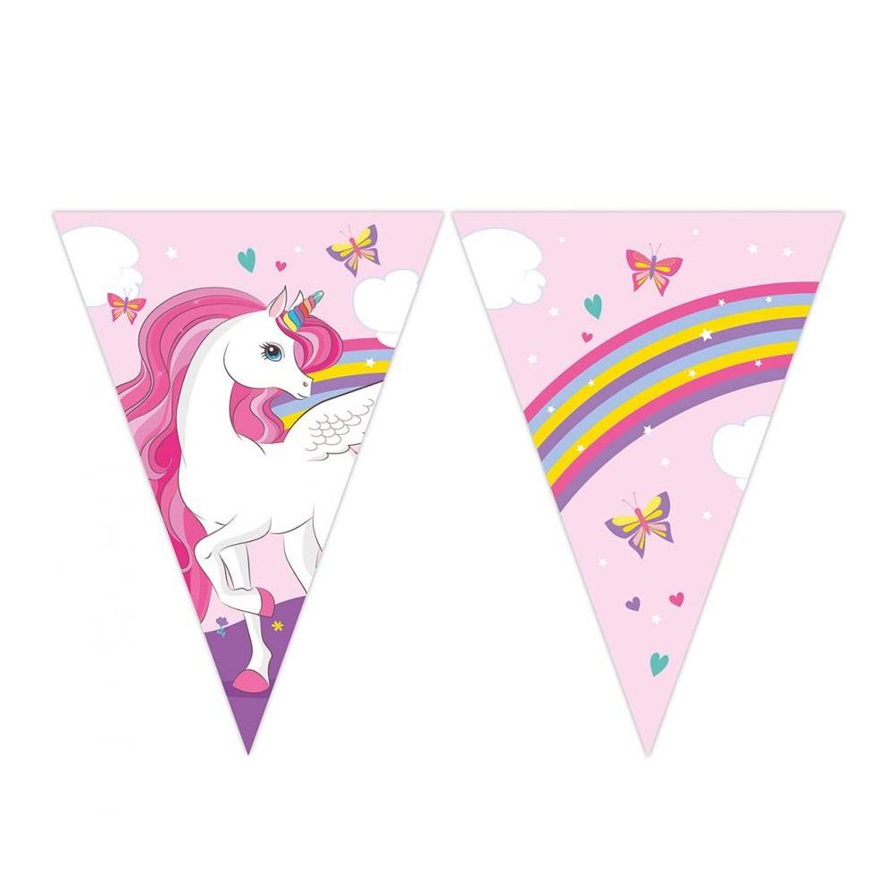 Banner, enhjørning med regnbue - 230 cm