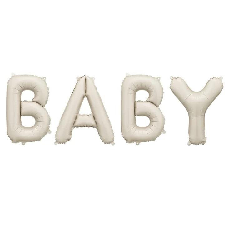 Ballongbanner, BABY - kremfarget