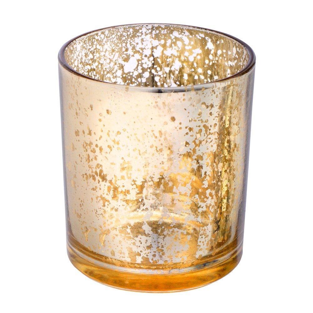 Telysholder glass, liten - Gull