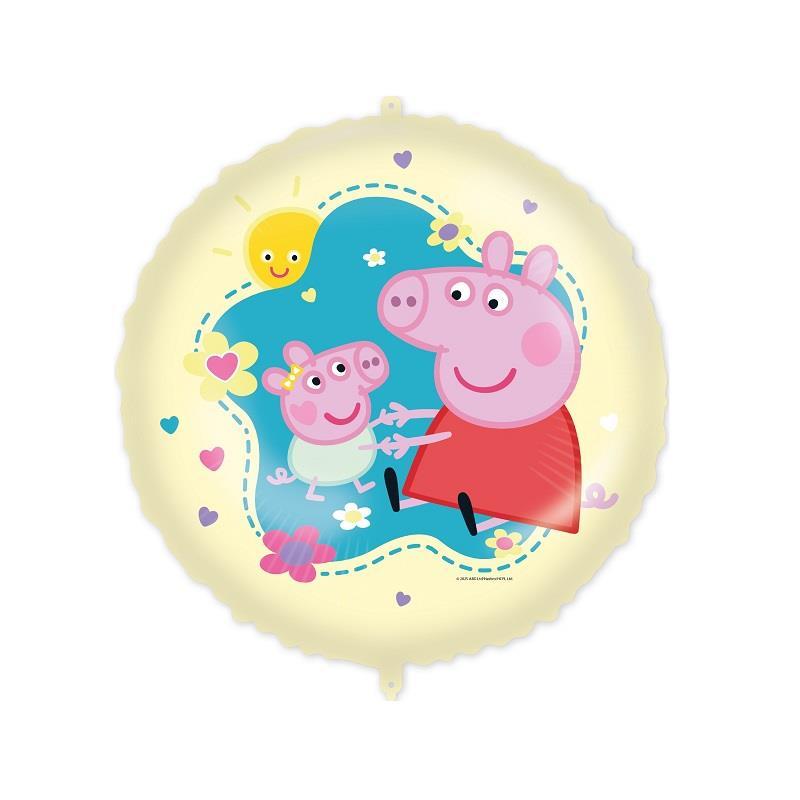 Folieballong rund - Peppa gris