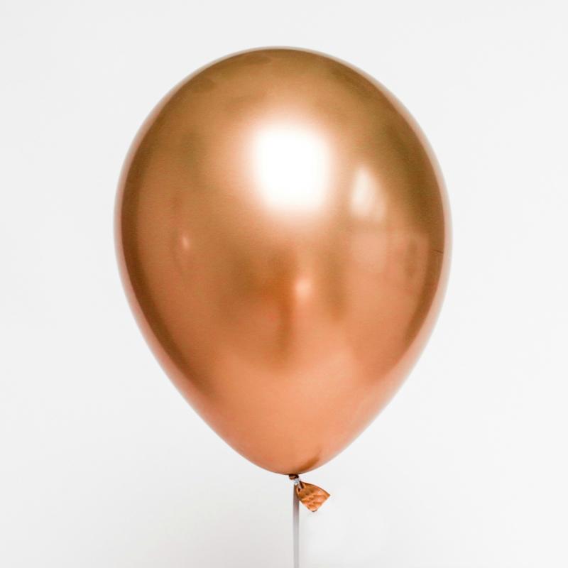 Ballonger chrome kobber, 30 cm - 10 stk