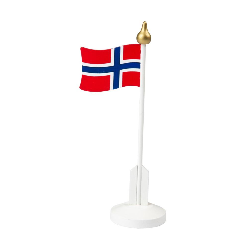 Bordpynt - Flaggstang med norsk flagg
