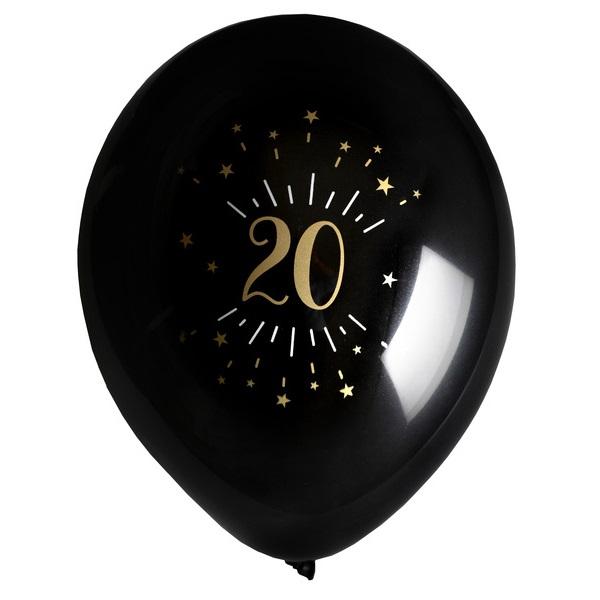 Ballonger svart 20, 23 cm - 8 stk