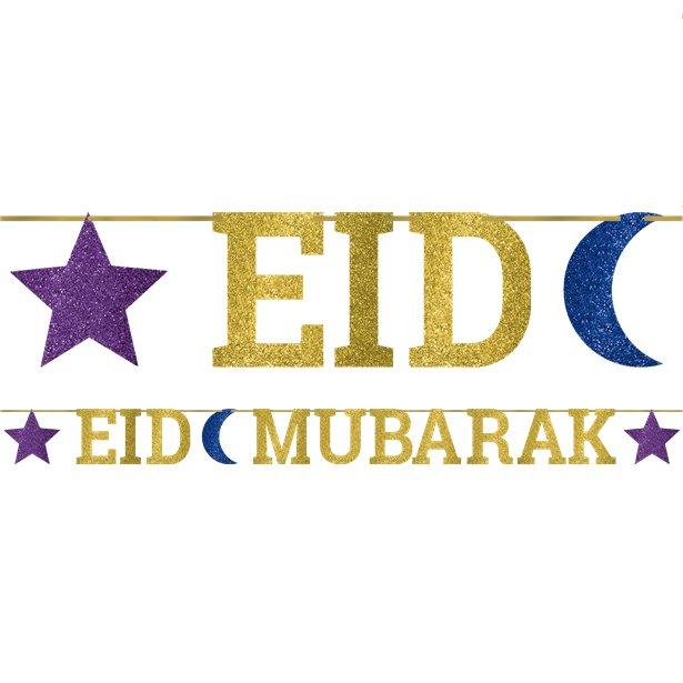 Banner glitrende gull - Eid Mubarak