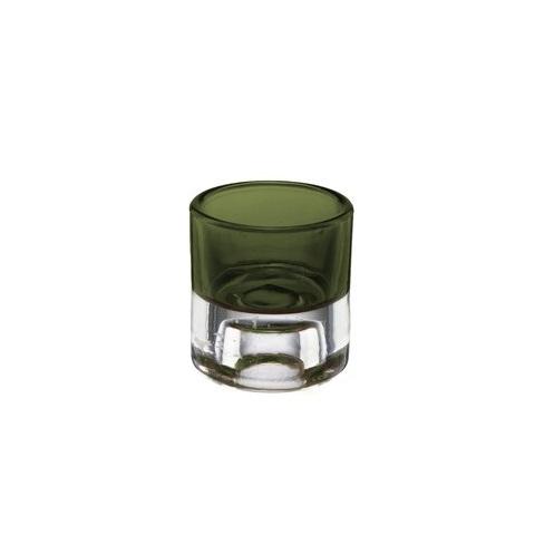 Lysestake glass til kronelys og telys - Forest green