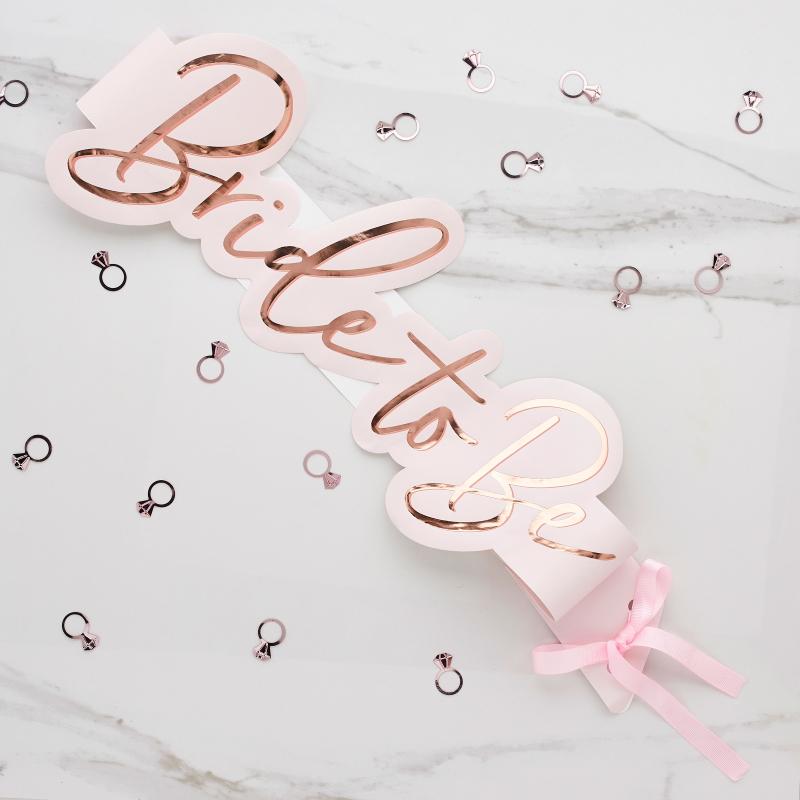 Festbånd, Bride to Be - Dus rosa og rosegull