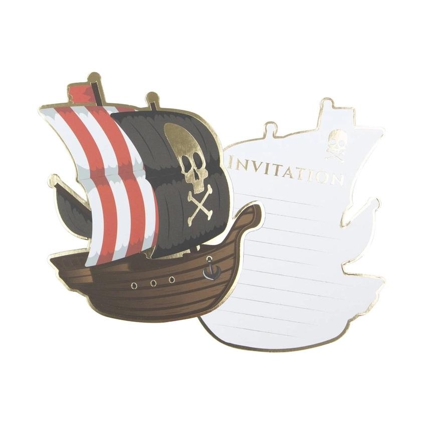 Invitasjoner bursdag, Pirater - 8 stk