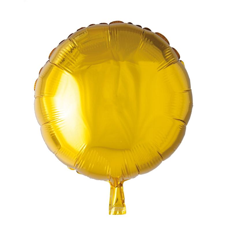 Folieballong, sirkel 46 cm - gull