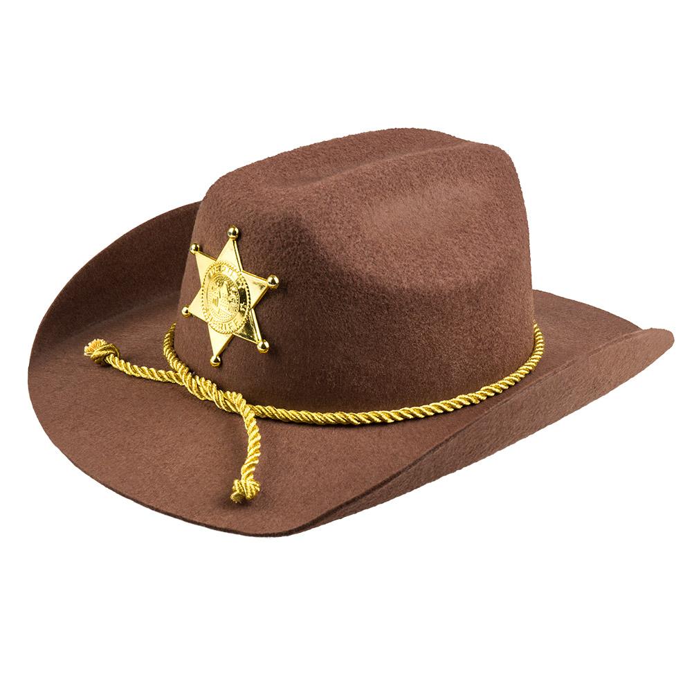 Cowboyhatt sheriff - brun