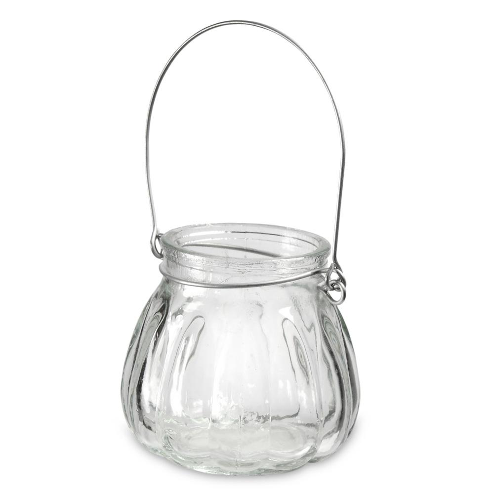 Telysholder glass med hank - liten