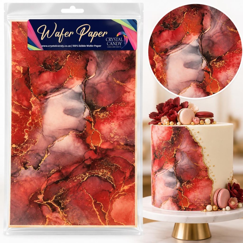 Eksklusiv wafer paper sheet - Fuschia falls marble