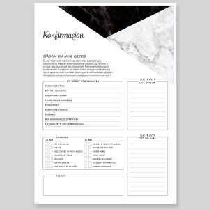 Spådomsark om konfirmanten, svart - 20 stk