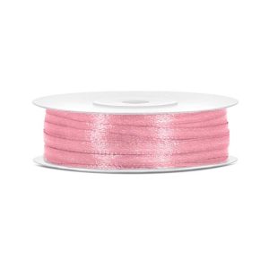 Silkebånd 3mm, lys rosa – 50 m