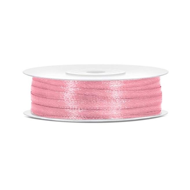 Silkebånd 3mm, lys rosa – 50 m