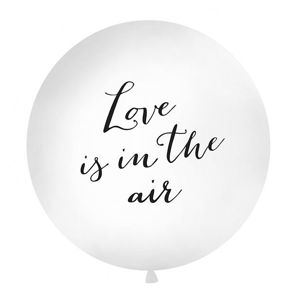 Gigantisk ballong 100 cm, svart skrift - Love is in the air