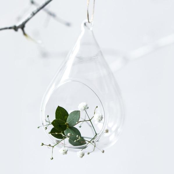 Hengende glasskule, dråpeformet - Medium