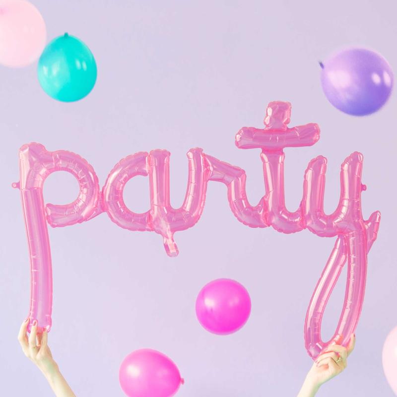 Ballongrekke PARTY - gjennomsiktig rosa