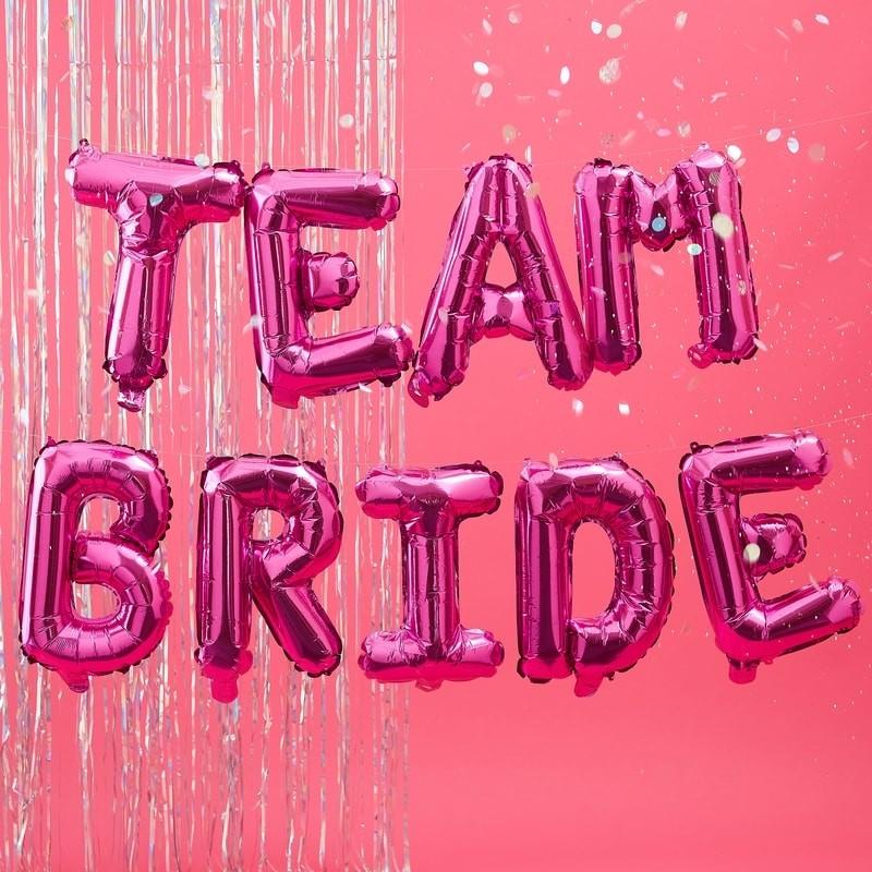 Ballongbanner, Team Bride - rosa