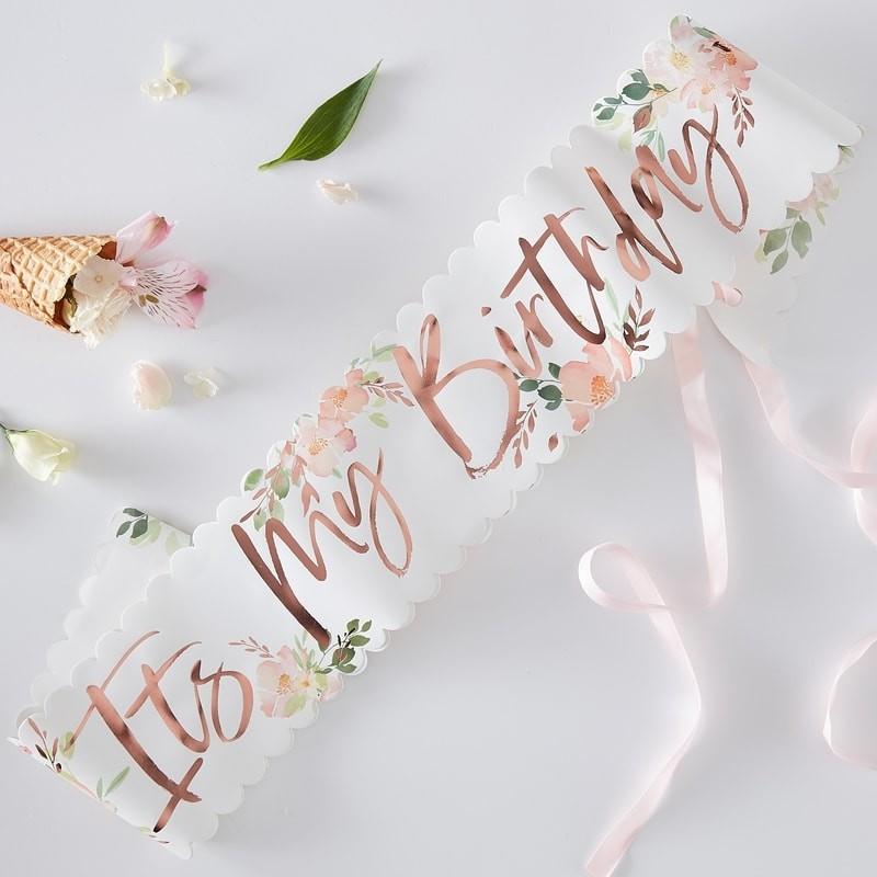 Festbånd, Floral - It's my birthday