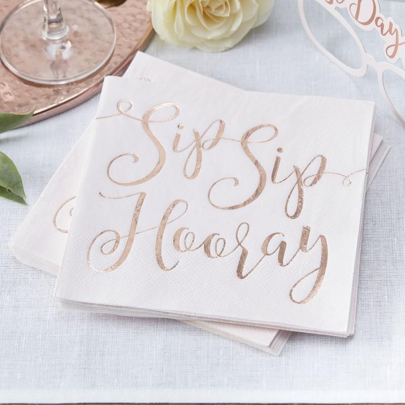 Servietter Sip Sip Hooray - 16 stk
