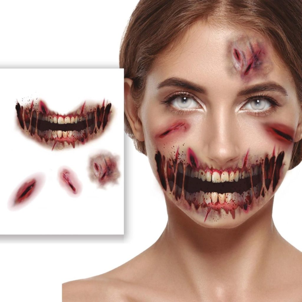 Midlertidige tatoveringer - Zombie ansikt