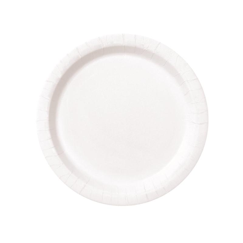 Papptallerkener, hvit – 8 stk