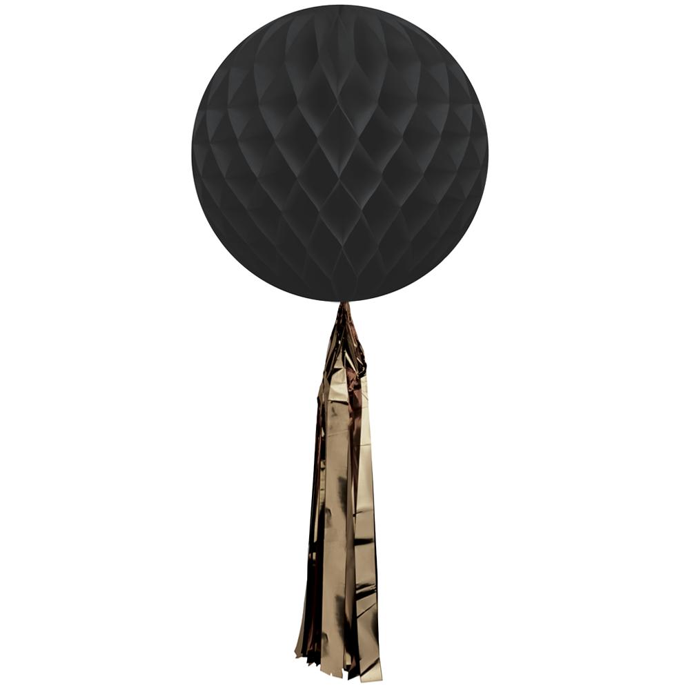 Honeycomb med tassel - elegant svart