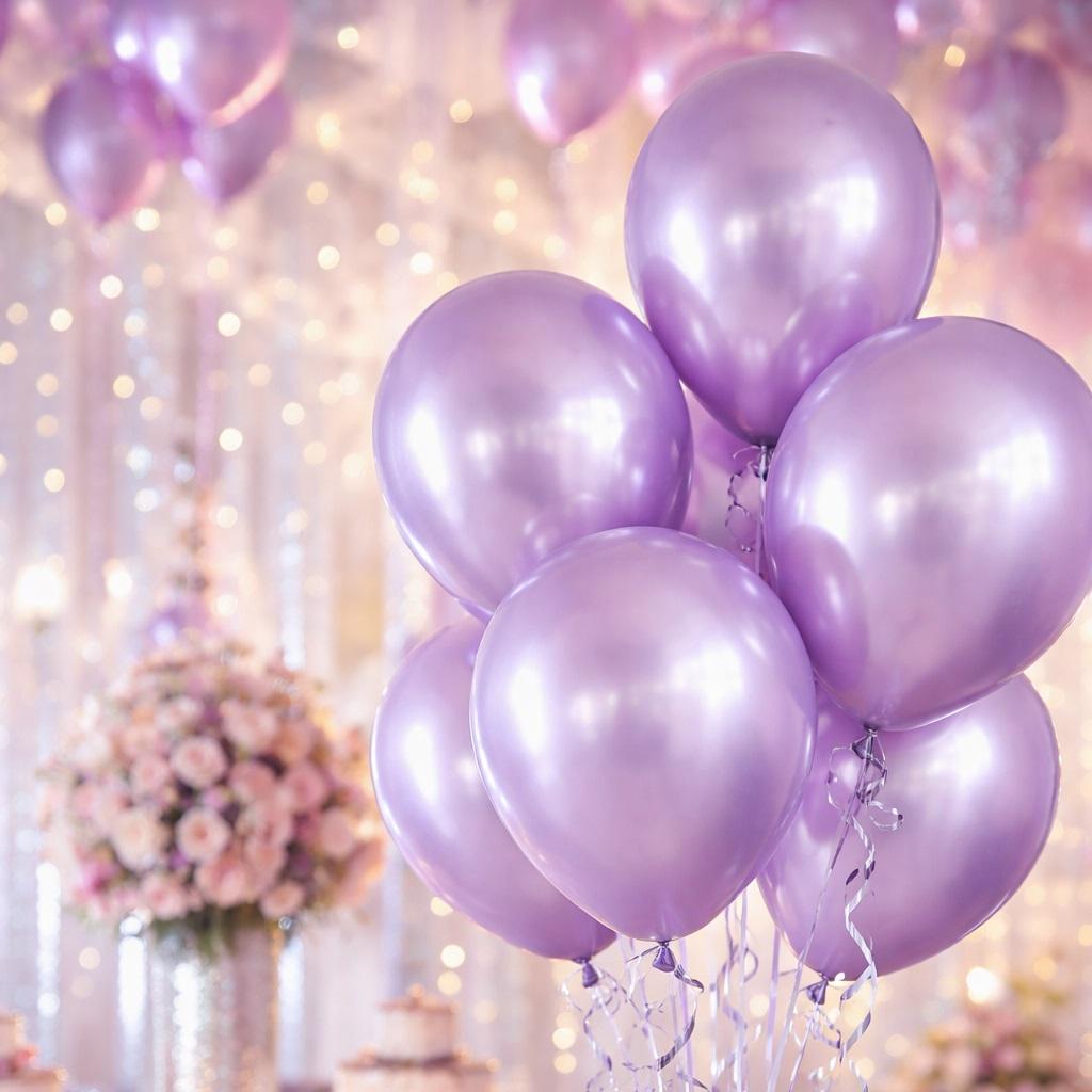 Ballonger metallic lys lilla, 30 cm - 10 stk