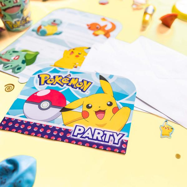 Invitasjoner bursdag, Pokemon - 8 stk