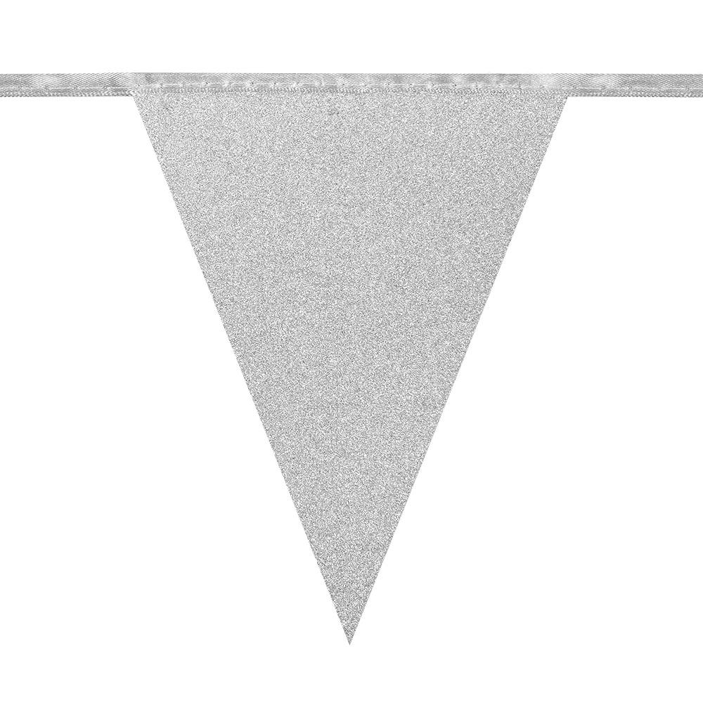 Flaggbanner glitrende sølv - 6 meter