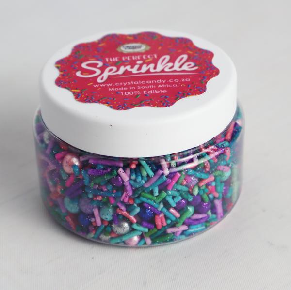 Kakestrøssel, miks - Blå, rosa og grønn med glitter