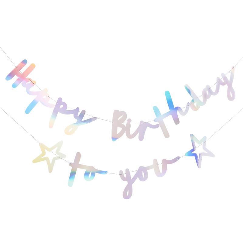 Banner iriserende - Happy birthday to you