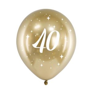Ballonger chrome gull 40, 30 cm - 6 stk