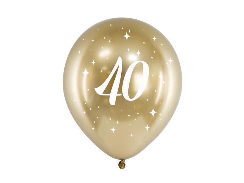 Ballonger chrome gull 40, 30 cm - 6 stk